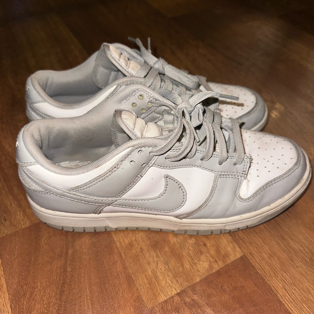 Nike Gray and White Dunk Lows